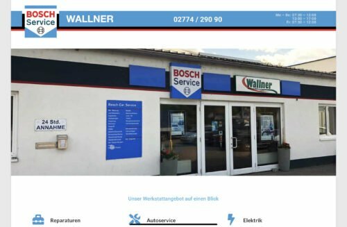 Screenshot der Autohaus Wallner Website